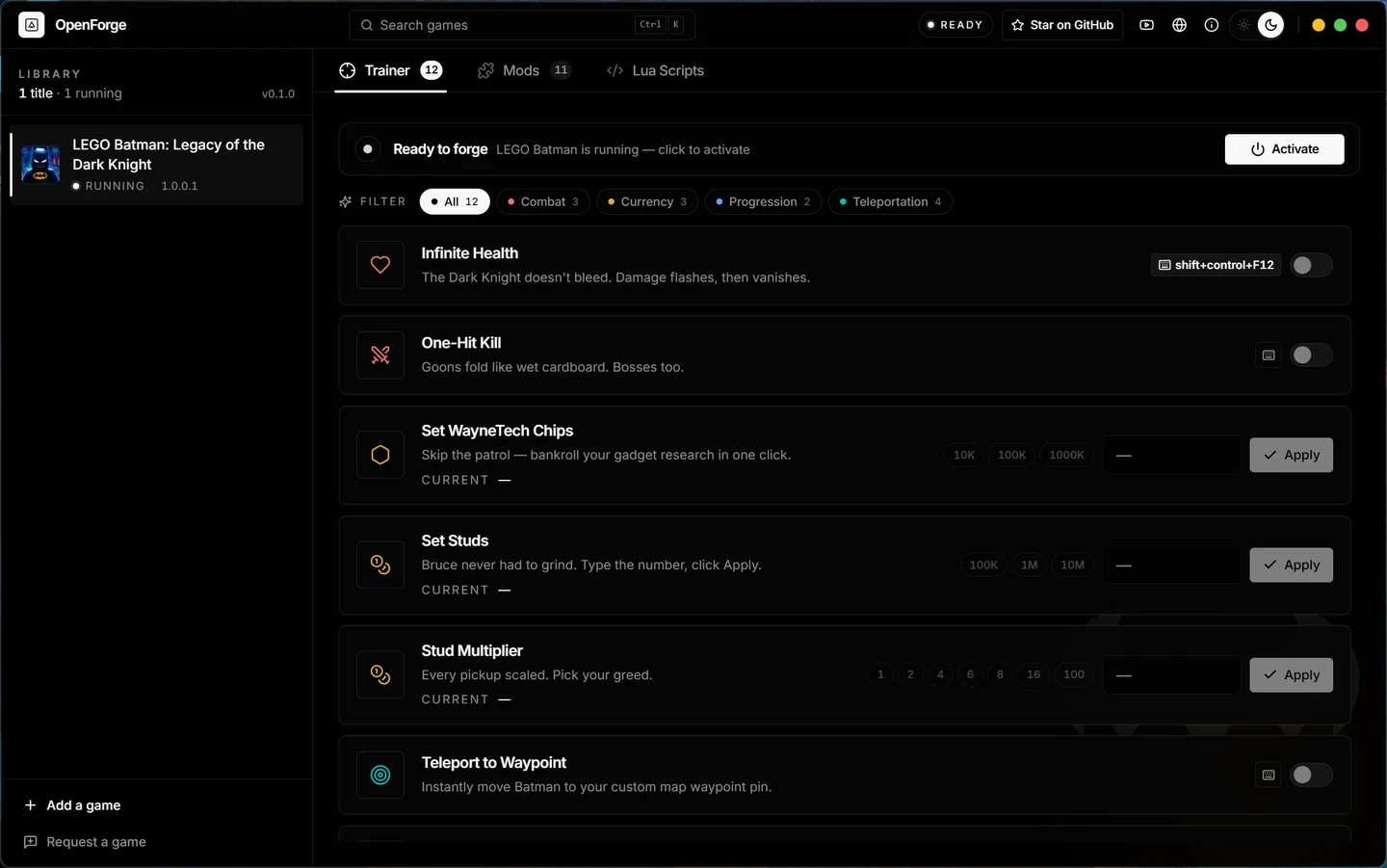 The OpenForge desktop interface.